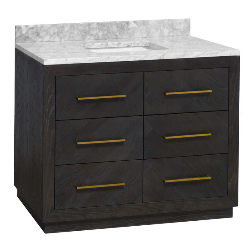 Ensemble de meuble-lavabo simple 42 po Rumalda, Chêne foncé