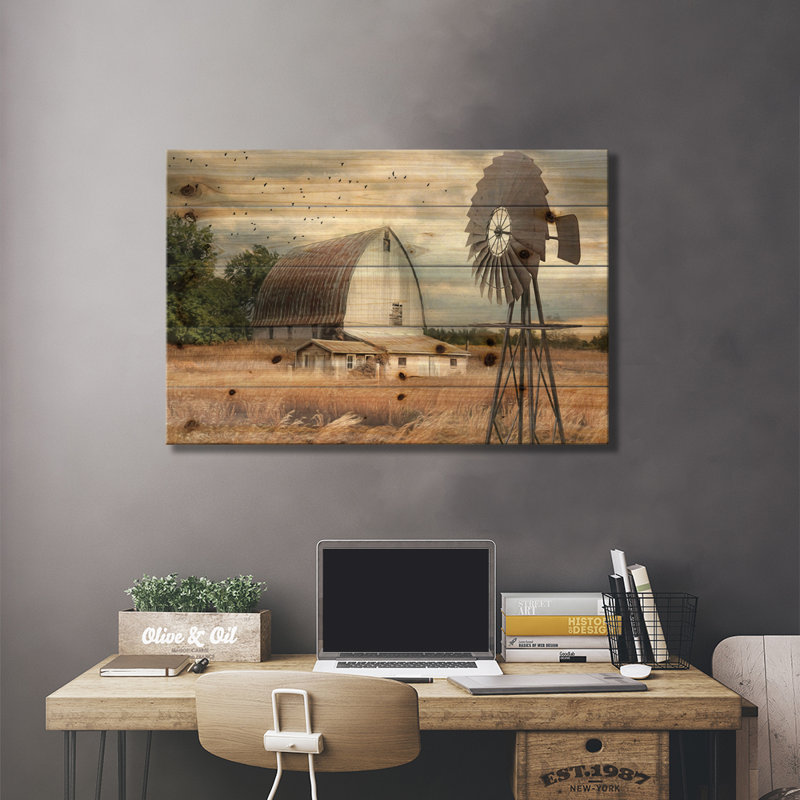 Henderson Bay Farm par Lori Deiter - reproduction de photo, H 26 po x l 40 po x P 1,5 po, Toile tendue