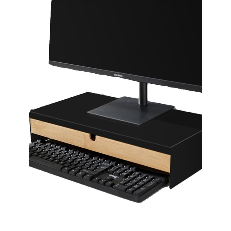 Mekiya Manufactured Wood Monitor Stand, Black