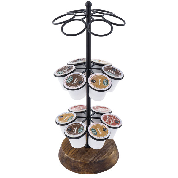 K-Cup Coffee Pod Storage Spinning Carousel Holder - 24 ct, Black