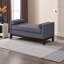 Élégant grand repose-pieds rembourré en tissu élégant avec coussins - Banc de fenêtre gris foncé pour le salon et le vestibule-129159613