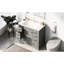 Lavabo-lavabo gris. Taille 36 po. Bois massif et 6 tiroirs, tablette réglable, séparateur fonctionnel. Évier en céramique. Style élégant. Assemblage requis avec un design élégant.-1663932188