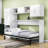 Aspelare Twin Size Wood Murphy Bed with Desk, Wardrobe and Drawers