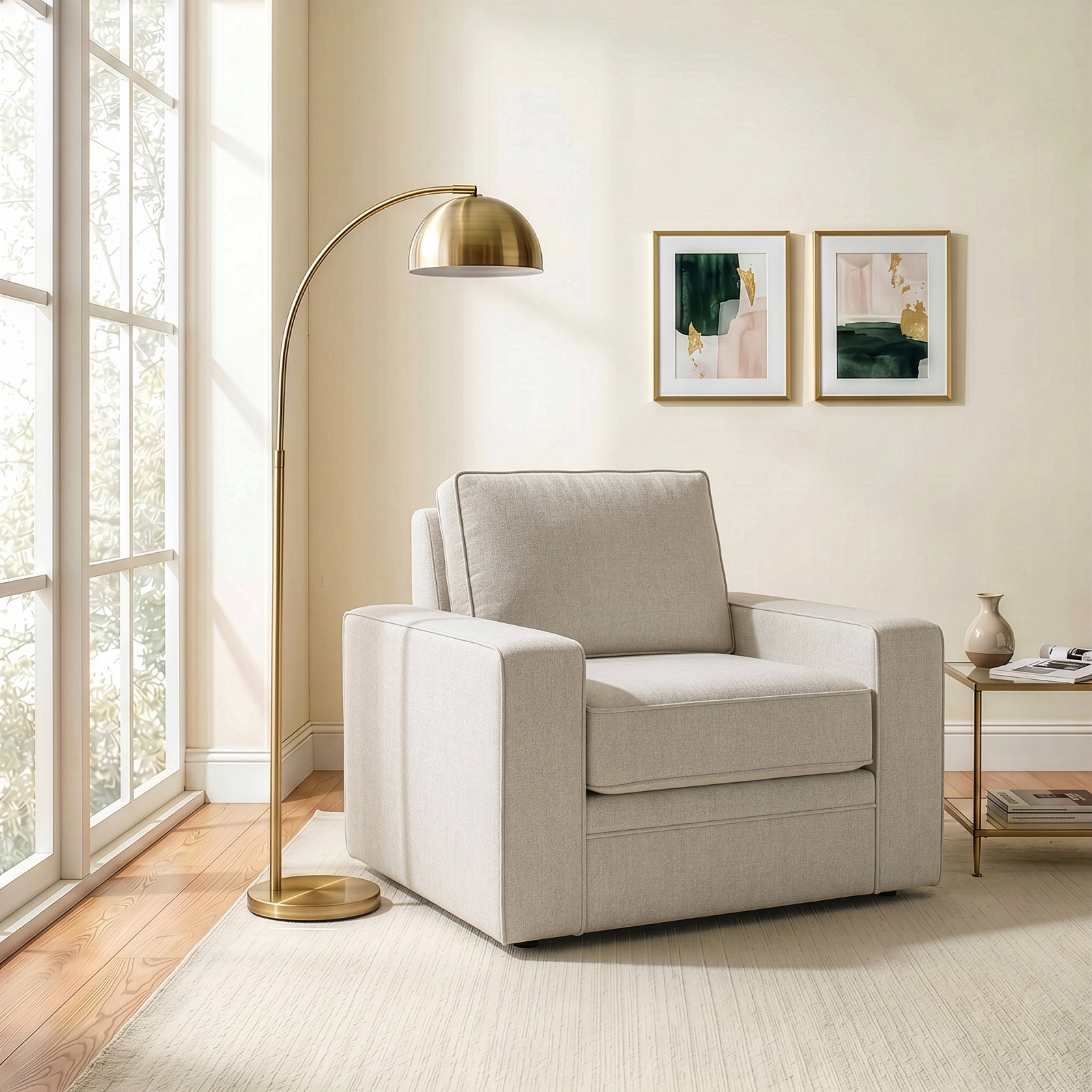 Miranda Upholstered Accent Chair, Monique Oyster