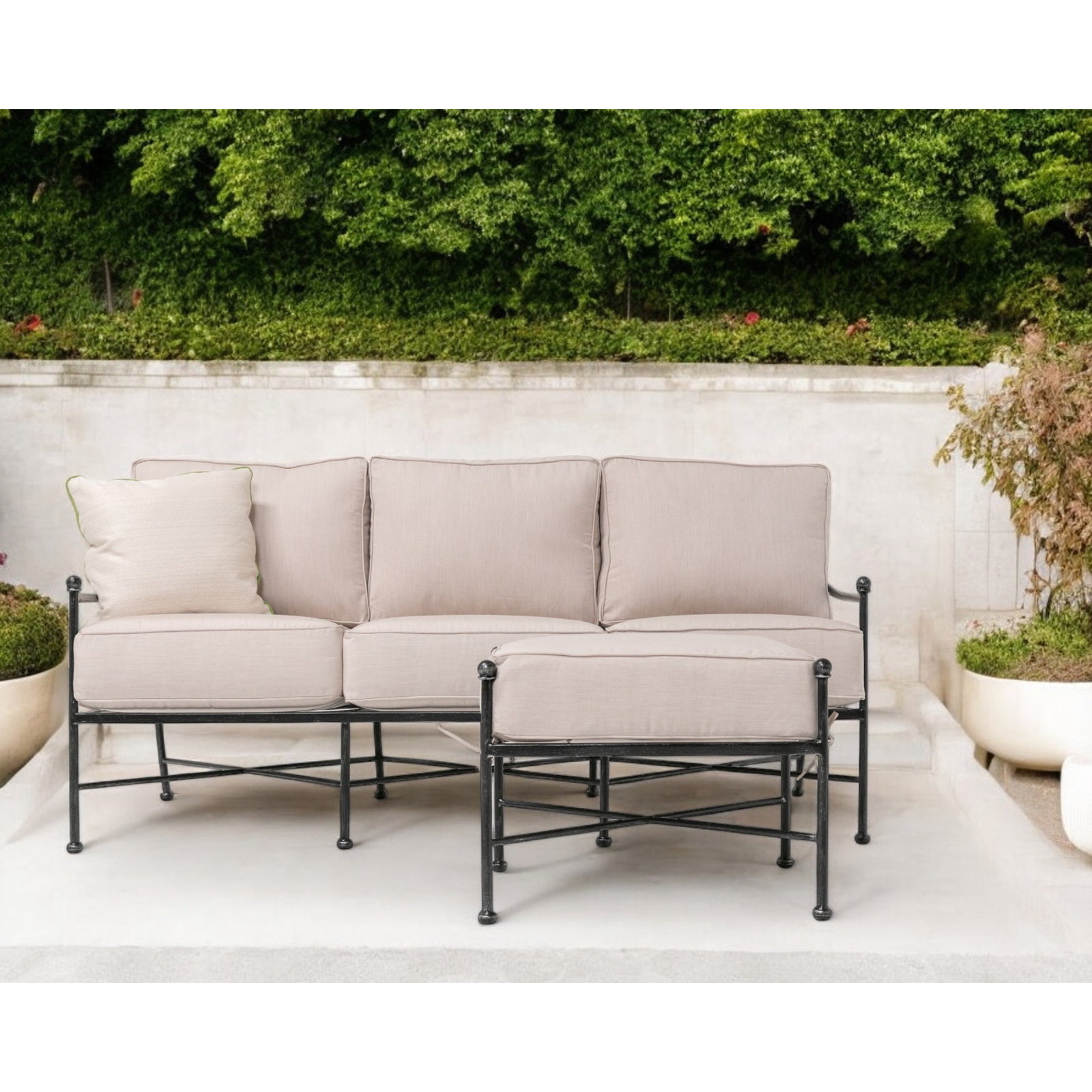 Lucier 76" Sunbrella® Patio Sofa, Canvas Flax Sunbrella® Canvas