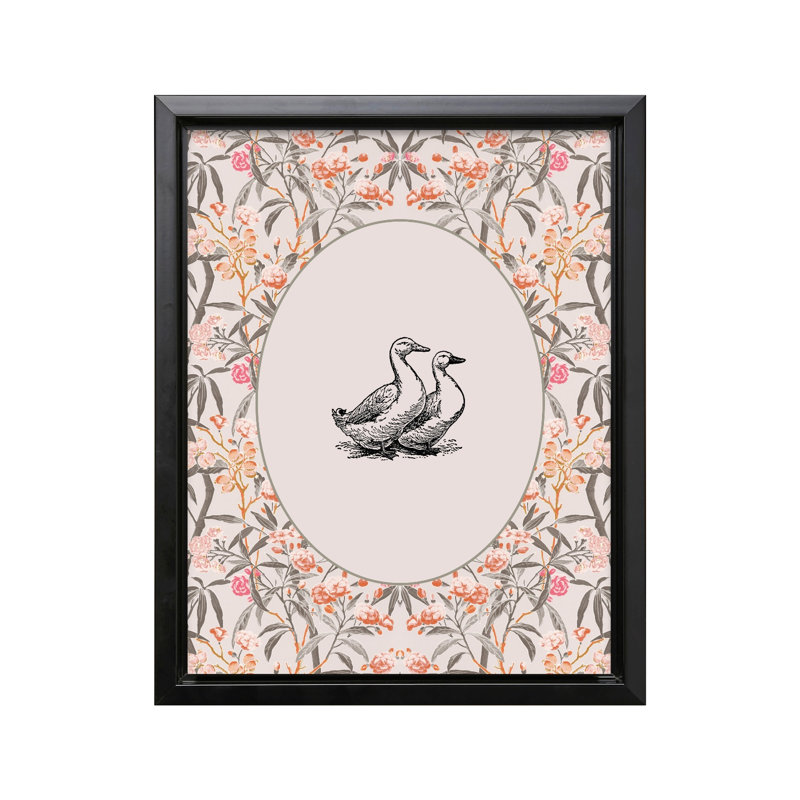 Duck Family No2, H 08 po x l 10 po, Canevas, Black Framed