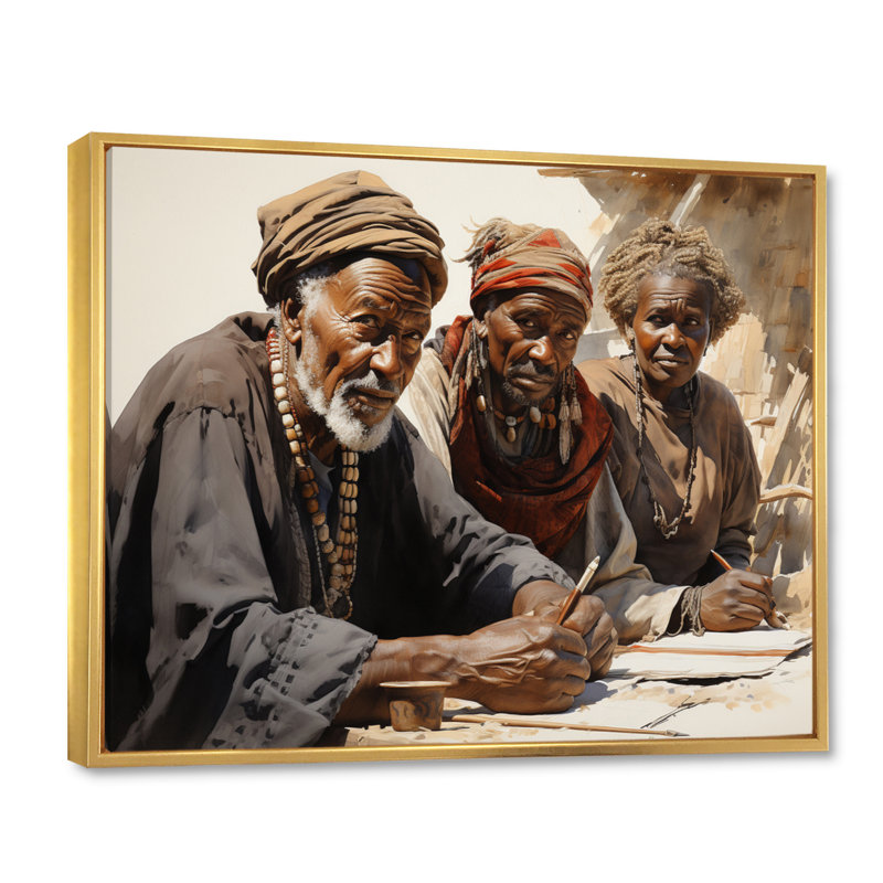 «African Legacy I» sur toile, H 12 po x l 20 po x P 1 po, Cadre flottant doré