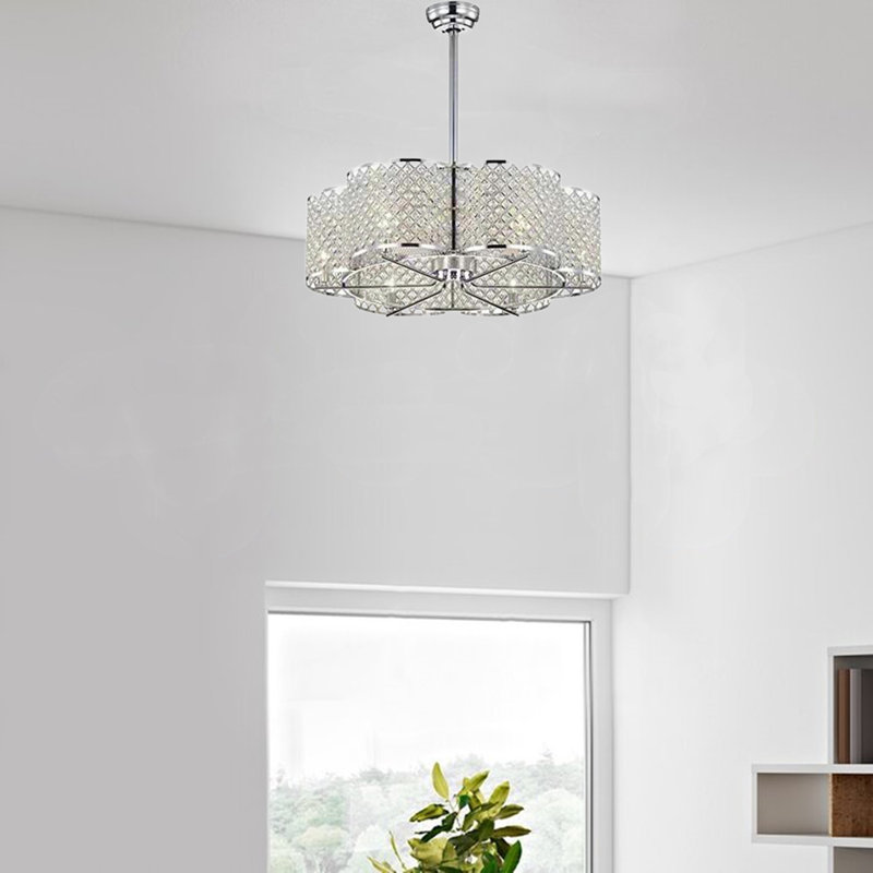 Lustre tambour en cristal 6 lumières Isahak