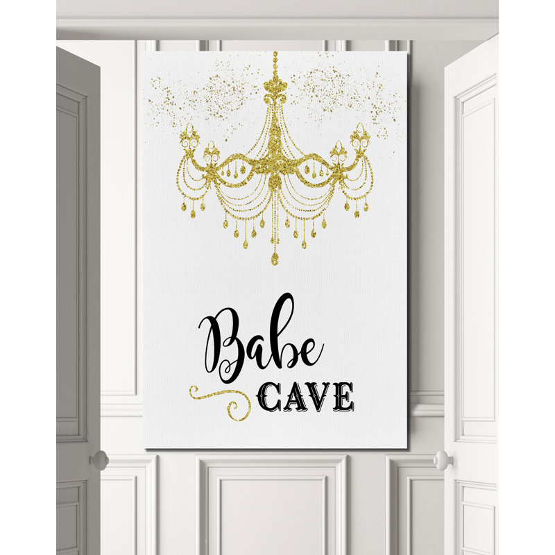 « bébé cave », art textuel, H 18 po x l 12 po x P 1,5 po, Toile tendue