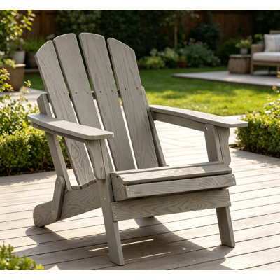 Chaise Adirondack surdimensionnée en bois de pruche, pliante, avec dossier et siège pré-assemblés. Dimensions : 86 cm (P) x 74 cm (L) x 84 cm (H). Capacité de charge : 150 kg. Idéal pour le jardin, la terrasse, le porche, la piscine ou un foyer extérieur.
