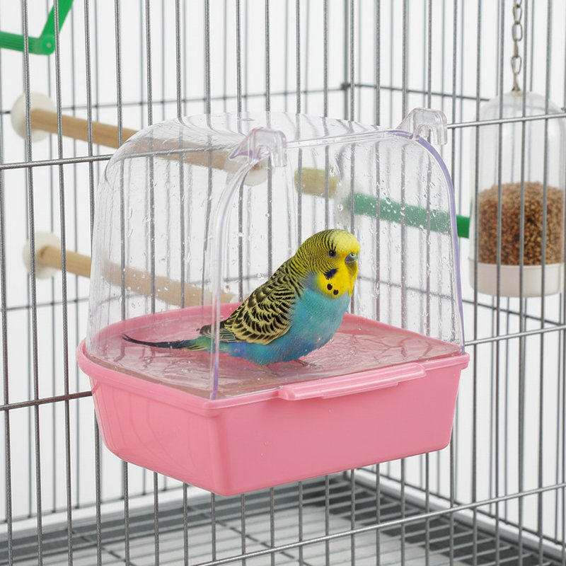 Baignoire pour oiseaux 5,12 x 5,12 x 5,3 po, Rose