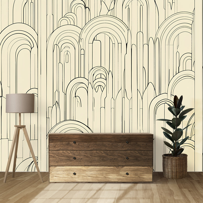  Papier peint Arch Line, 100 po x 145 po, Peler et coller
