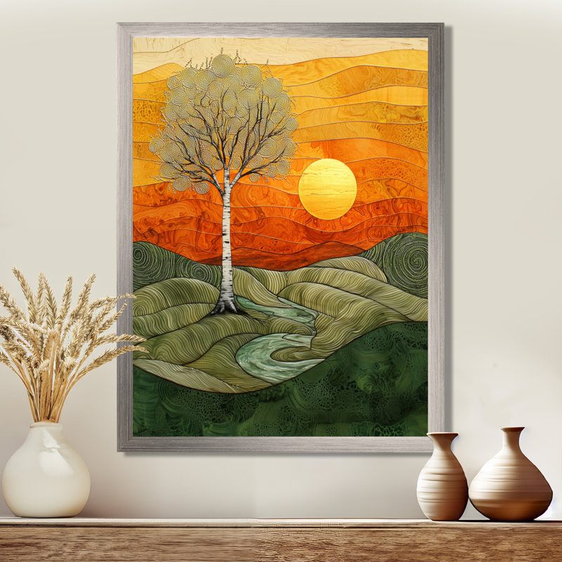Whittlesey - paysages, impressions d'art mural, H 32 po x l 16 po, Argent, Avec cadre