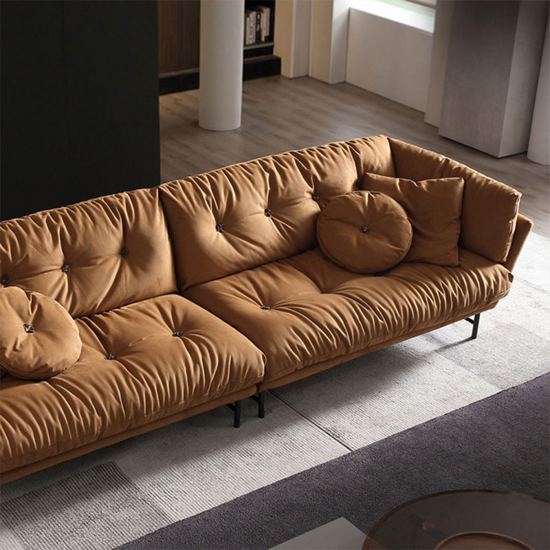 Canapé modulaire 94,49 po en polyester brun, H 33,07 po x L 94,49 po x l 38,58 po