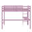 Twin Elevated Wooden Loft Bed, Comprehensively Fitted With Safety Railing, Integrated Desk, And Step Ladder-425410111