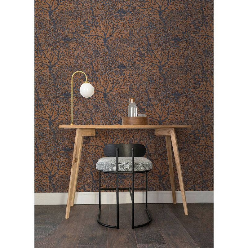 Ingrid Floral Wallpaper Roll, Orange