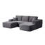 Canapé modulaire moderne en U gris, tissu d'ameublement moelleux et canapé de salon spacieux
