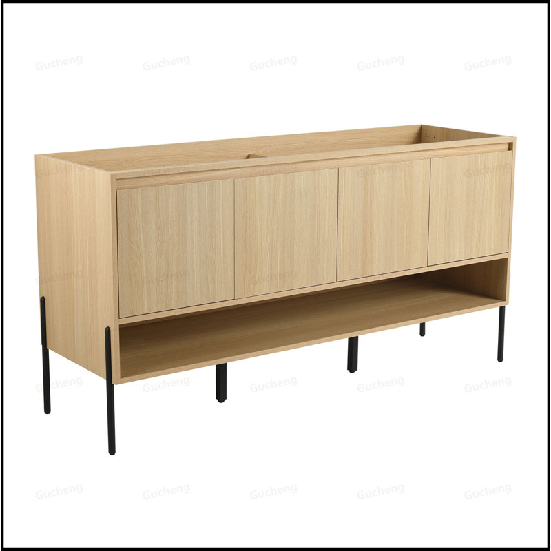 60Inch Freestanding Double Vanity Bathroom Vanity,Only Cabinet, Oak