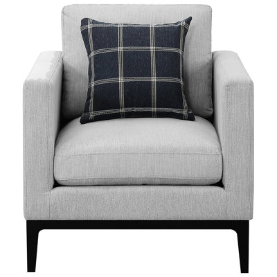 Grey Upholstered Chair For Comfort - Soft Fabric And Elegant Appearance Leisure Time Cushions Stylish Frame