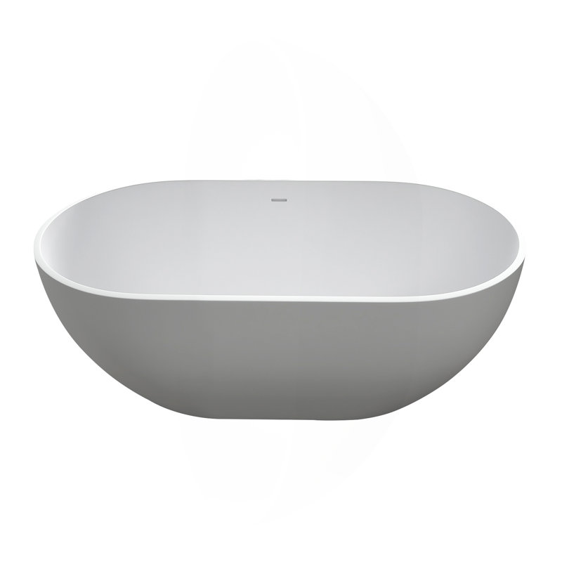 Baignoire de trempage à surface solide de 59 pouces - Baignoire profonde autoportante, Blanc mat