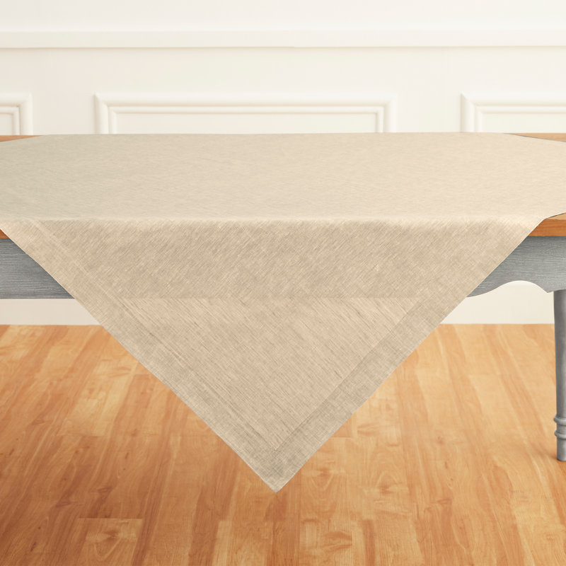 100% Pure Linen Table Throw - Athena, Champagne Beige