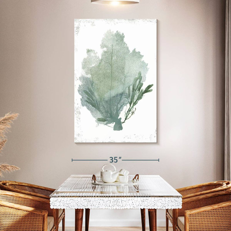 Teal Delicate Coral, 51" H x 34" W