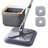 Spin Mop And Bucket System, Includes Dual Compartment Mop Bucket With Thick Washable Microfiber Pads For Home Cleaning (Mop Set)