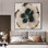 Très grand art floral abstrait - sarcelle, rose et beige, décoration murale texturée contemporaine pour le salon ou la chambre à coucher, très grande impression murale encadrée (assemblage requis)