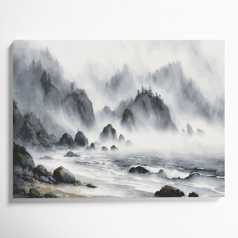 Art mural sur toile Coastal Foggy Shore
