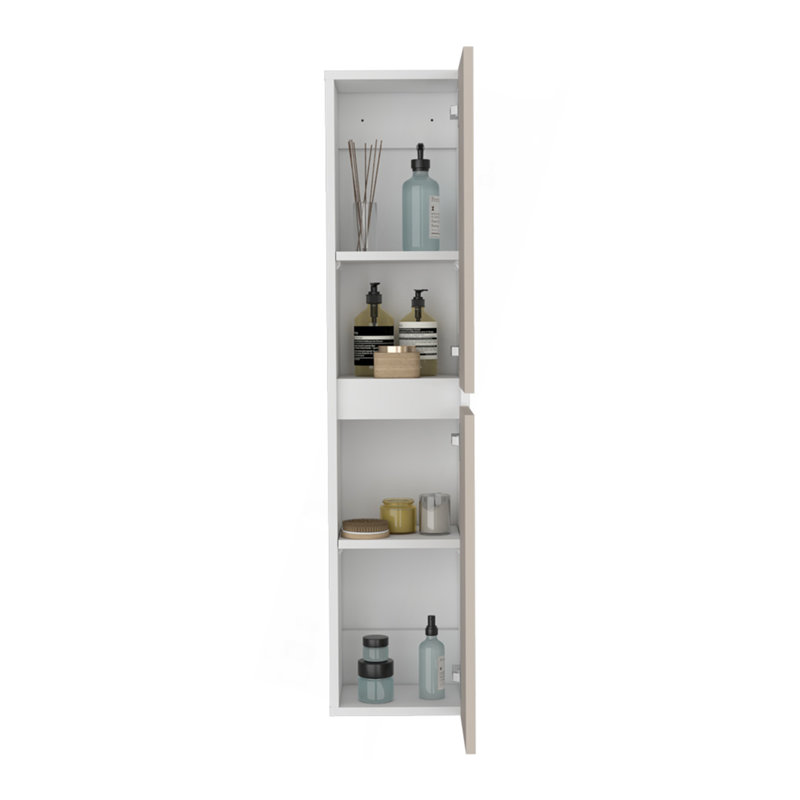 Armoire haute à deux portes, solution de rangement moderne pour le salon