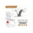 7-Piece Modern 63" Rectangular Tempered Glass Dining Set with Faux Leather Cantilever Chairs-1304132758-1303086899