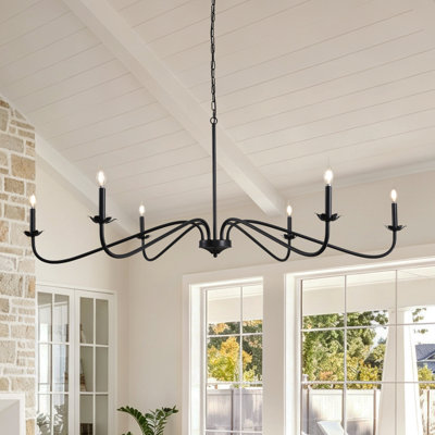 6-Light Large Dimmable Classic Candle Style  Chandelier
