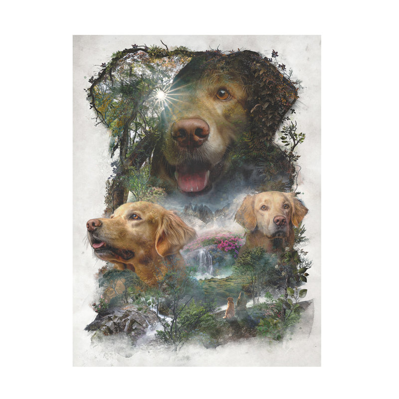 Art sur toile Barrett Biggers Golden Retriever, H 14 po x l 19 po