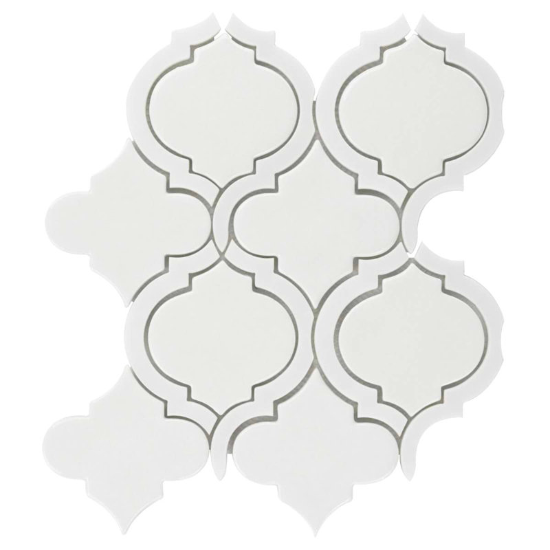 Nabi Arabesque Marble And Tile, Glacier White