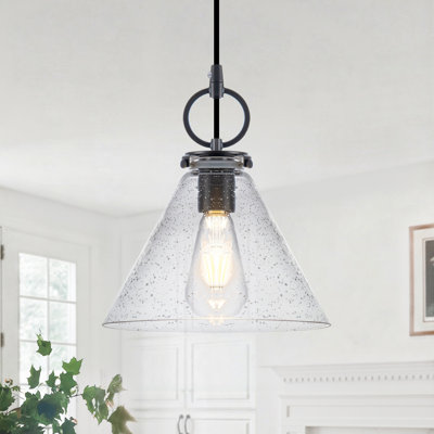 Levona 9.05in Pendant Light Cone Bubble Glass for Kitchen Island Dining Room