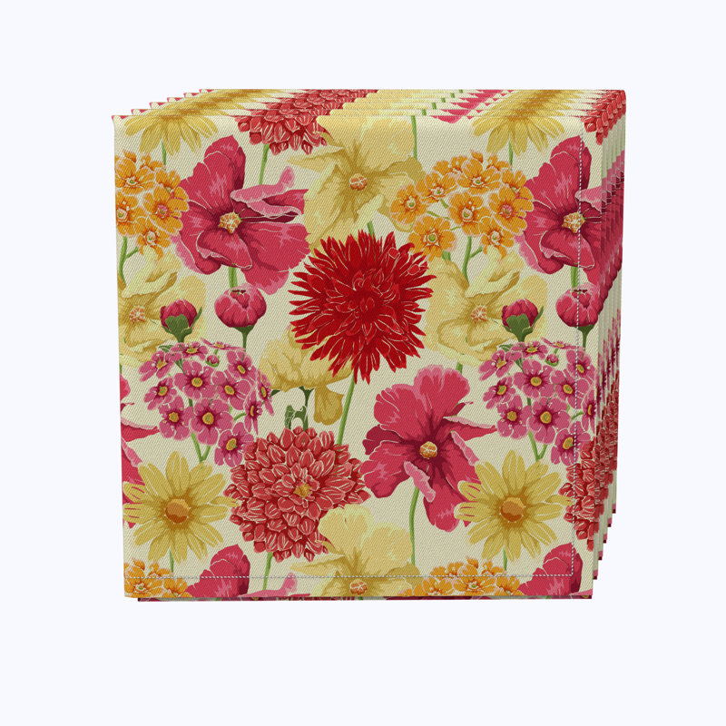 100% Cotton Floral Square Napkin
