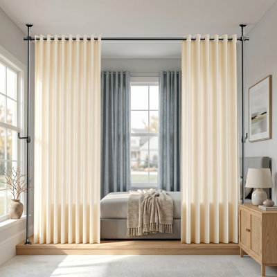 Tringle à rideaux sans perçage noire ECOMCGEio
