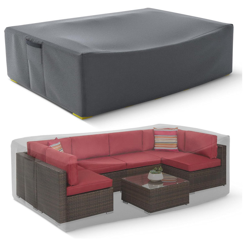 Housse pour ensemble de salle à manger d'extérieur imperméable, H 28 po x l 98 po x P 98 po