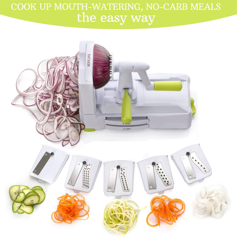 ColorLife 5-Blade Vegetable Spiralizer: Strongest-Heaviest Spiral