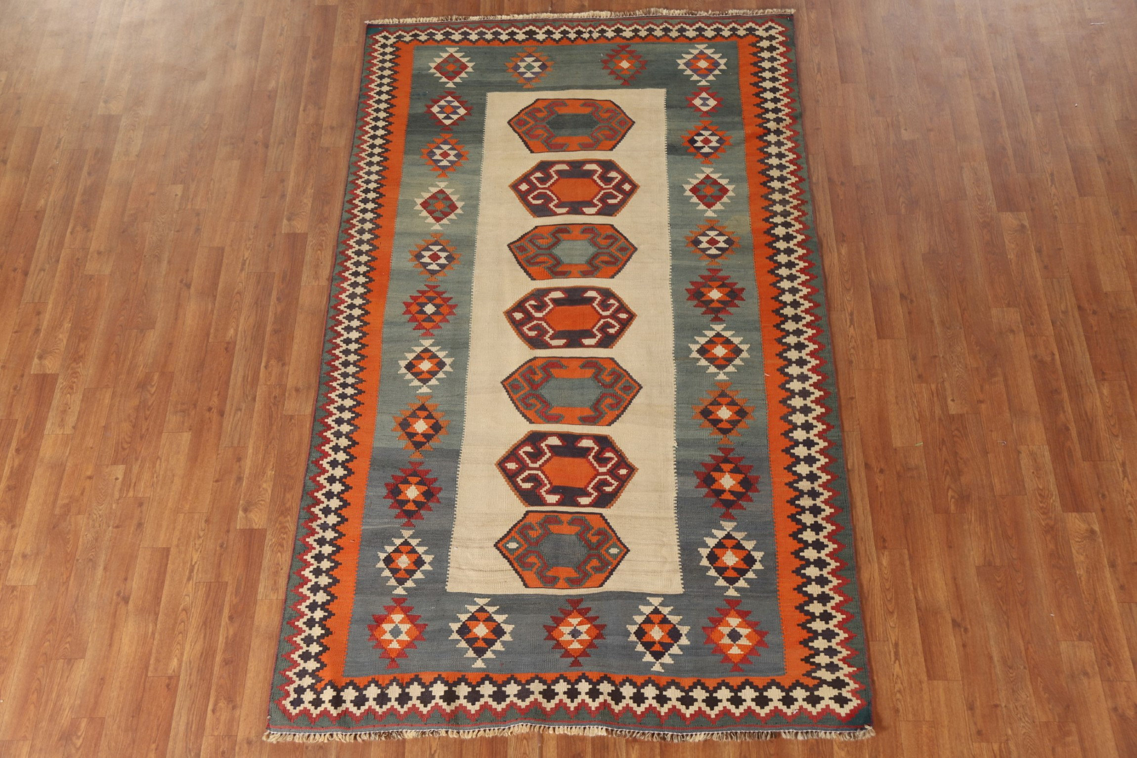 Bungalow Rose Vegetable Dye Kilim Area Rug 5x8 | Wayfair