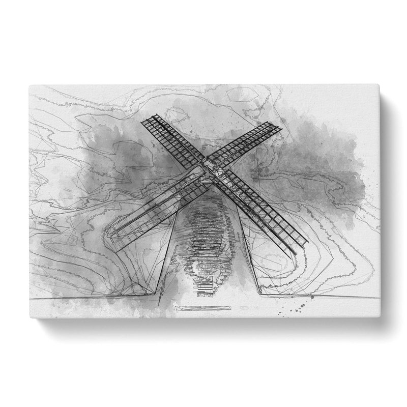 Halnaker Windmill In Chichester In Abstract - Wrapped Canvas Print, 40cm H x 60cm W x 3cm D
