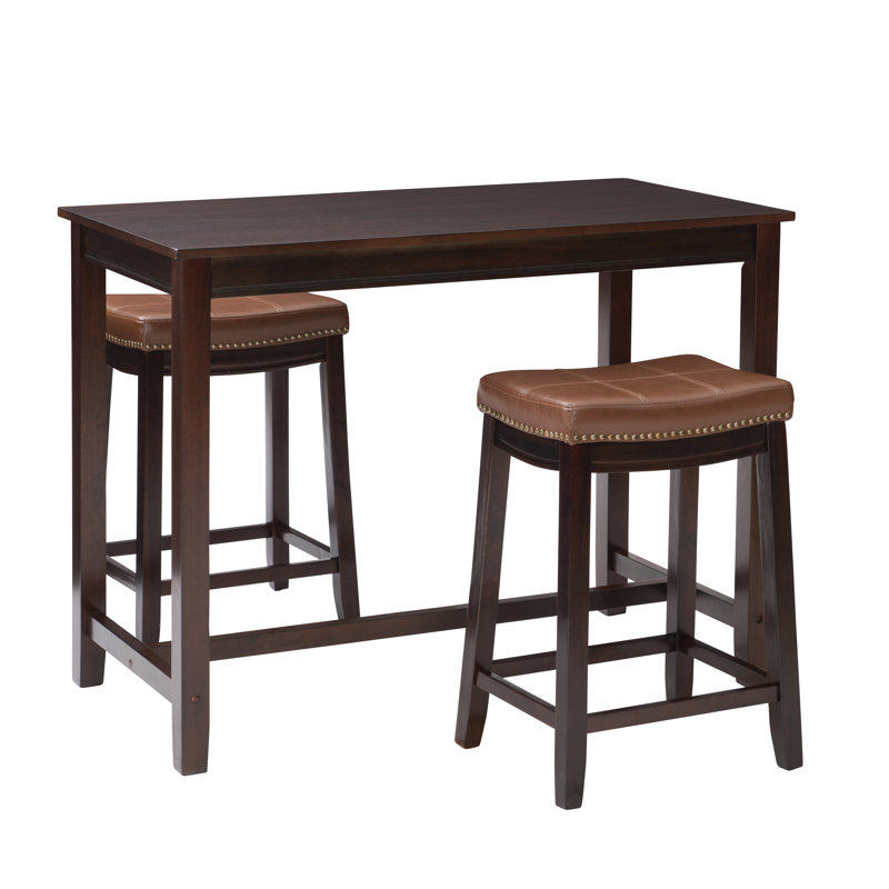 Arlyce 4 - Person Bar Height Dining Set, Brown/Cognac, 36" H x 47.25" L x 23.75" W, Brown