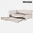 Upholstered L-shaped Daybed With Pop Up Trundle, Usb Ports And Square-block Pattern-131274556