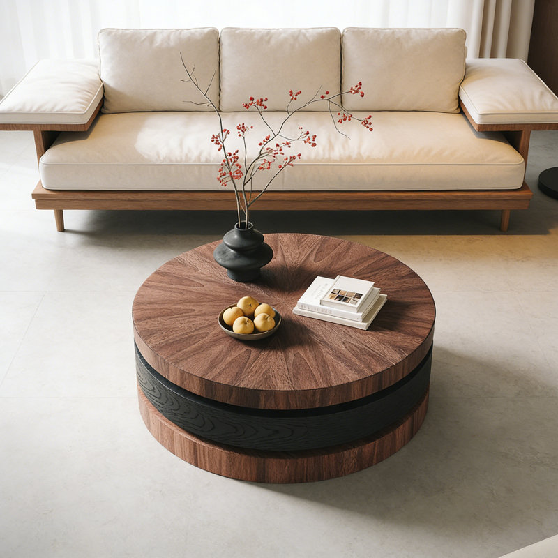 Table basse ronde à 360 °