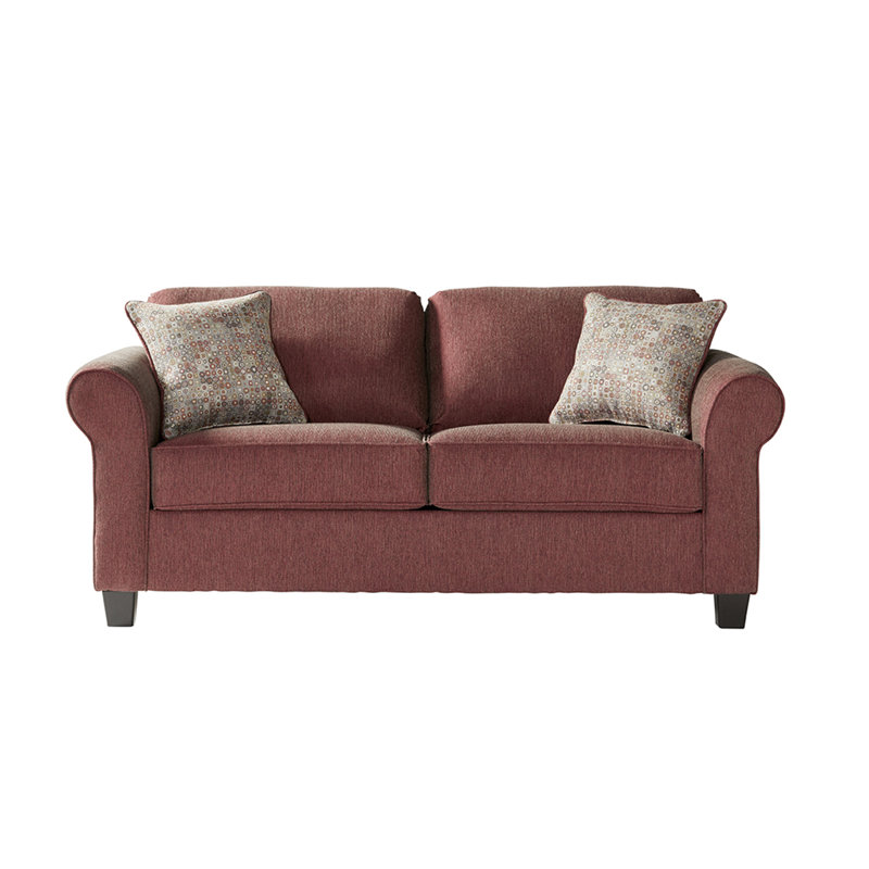 Ahniyla Upholstered 78'' Sleeper Sofa, Red Polyester