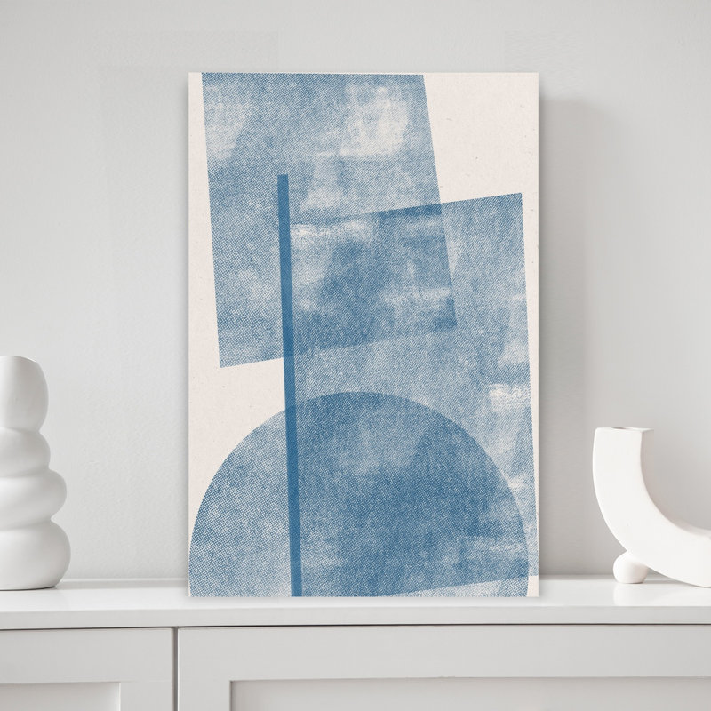 Art mural abstrait géométrique abstrait Azure Geometrics, H 18 po x l 12 po