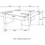 Table basse carrée de 18 po x 36 po x 36 po en bois naturel, de style géométrique et avec table de soutien, 18 po de hauteur, avec base au design équilibré