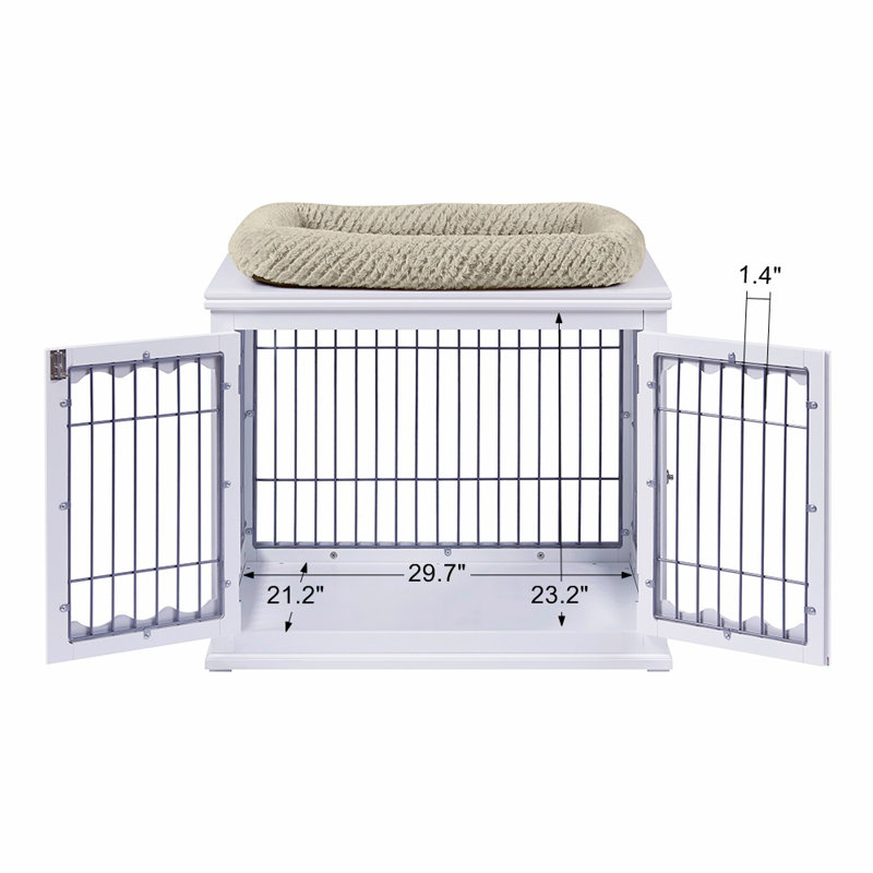 Caisse pour animal Hugh, Blanc, Moyen (H 26 po x l 32 po x P 23 po)