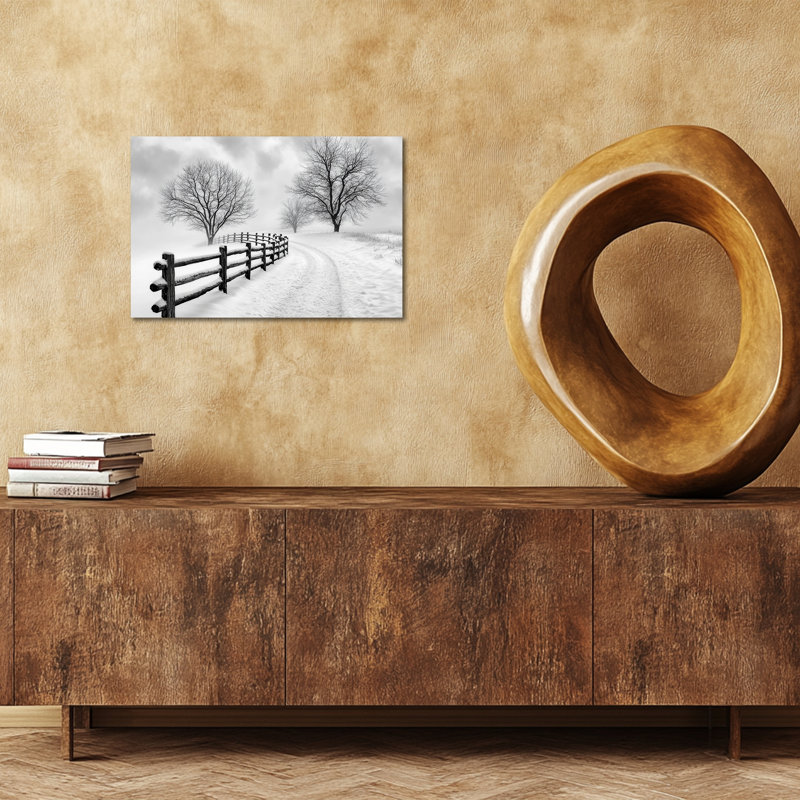 «Winter Tree Wall Art - Winter Scène, décoration murale, paysage d'hiver, art mural pour salon, H 12 po x l 16 po