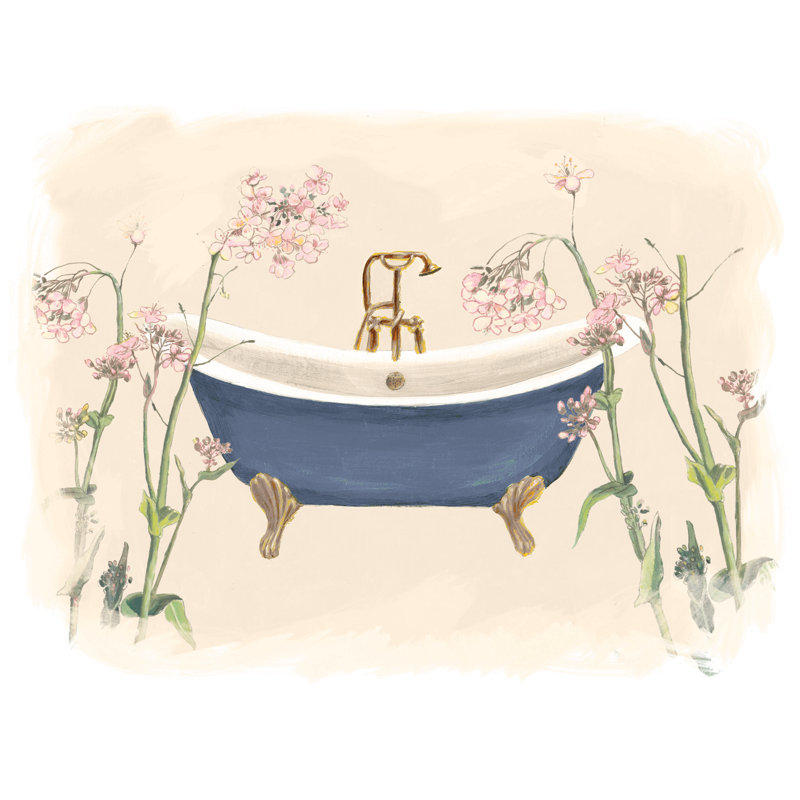 Floral Bath - Painting Print, Wrapped Canvas, 81 cm H x 122 cm W